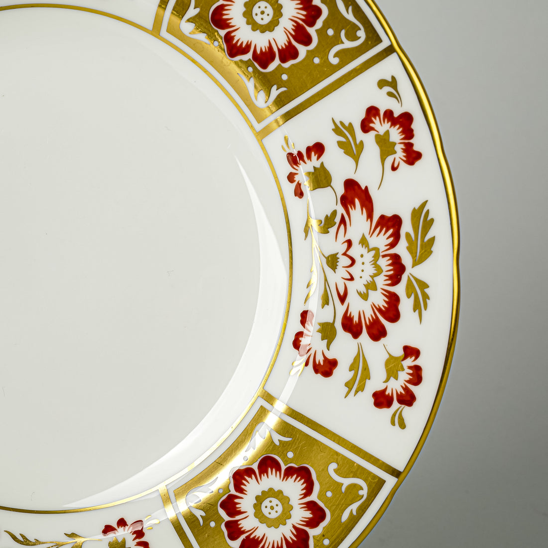 ROYAL CROWN DERBY Red Derby Panel Dessert/Tea Plates Set Of 4