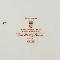 ROYAL CROWN DERBY Red Derby Panel Dessert/Tea Plates Set Of 4