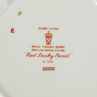 ROYAL CROWN DERBY Red Derby Panel Shallow Bowls Set Of 4