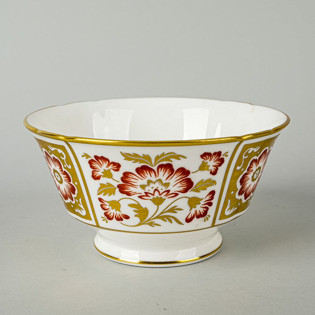 ROYAL CROWN DERBY Red Derby Panel Open Sugar Bowl Large