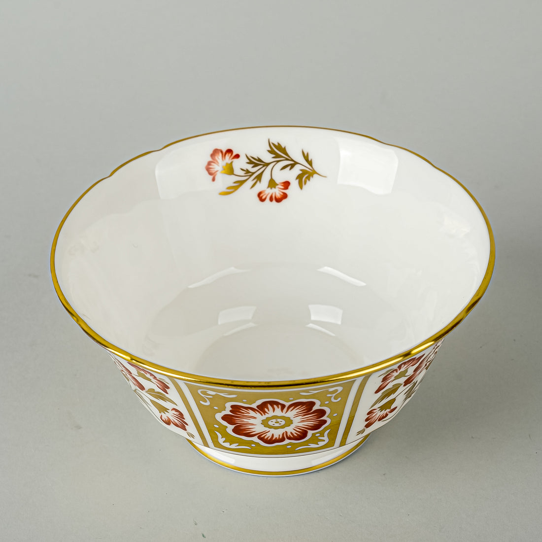 ROYAL CROWN DERBY Red Derby Panel Open Sugar Bowl Large
