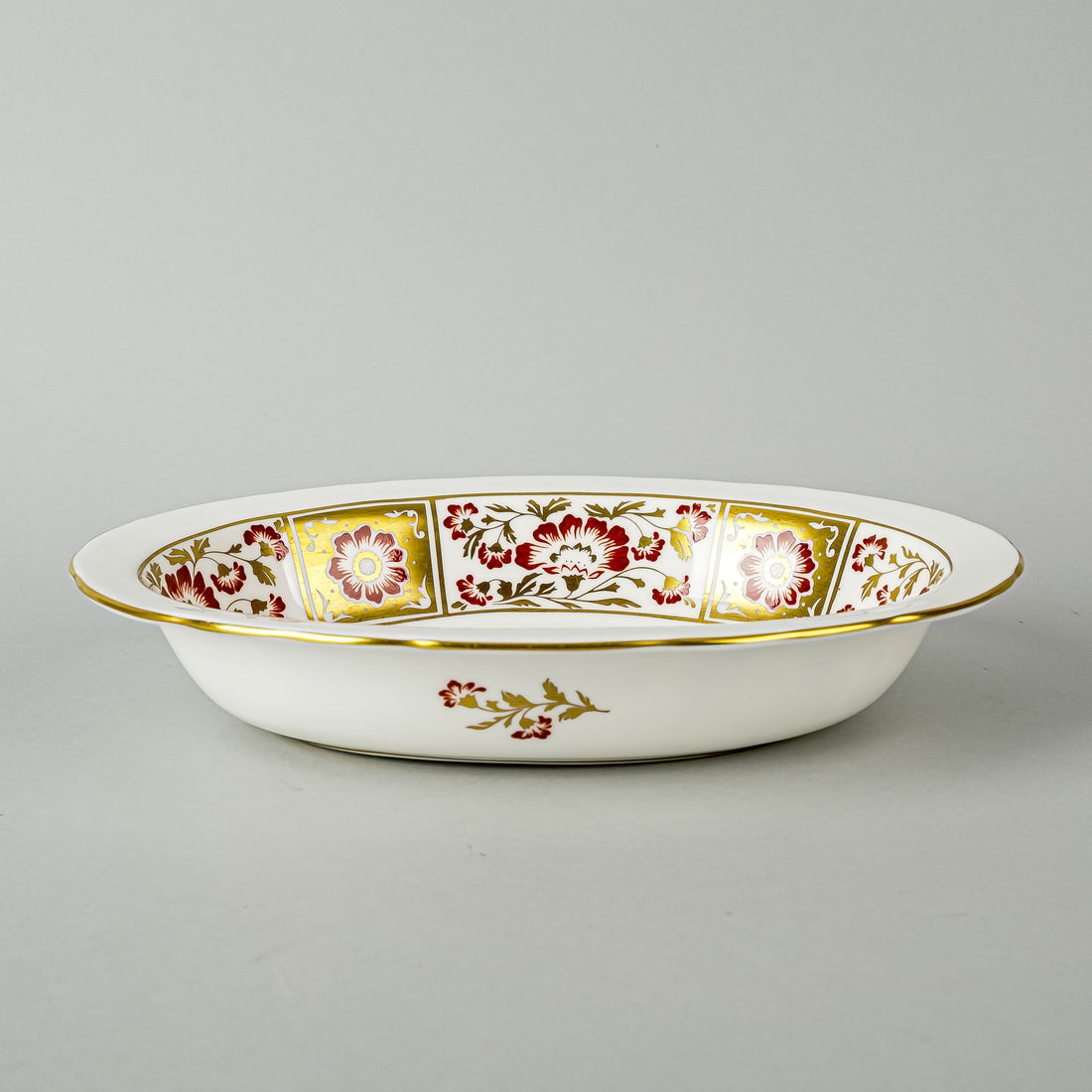 ROYAL CROWN DERBY Red Derby Panel Oval Serving Bowl