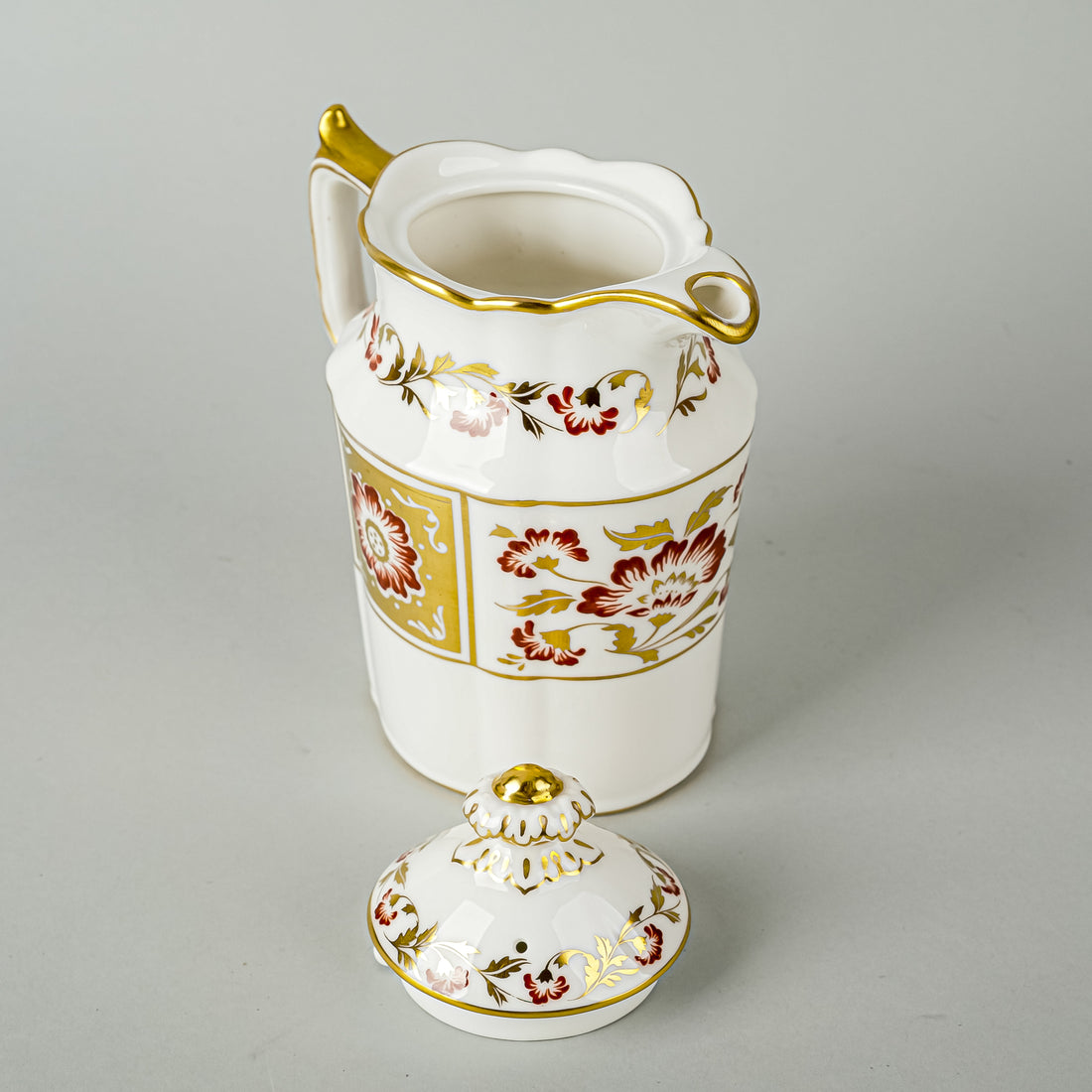 ROYAL CROWN DERBY Red Derby Panel Hot Water Pot With Lid