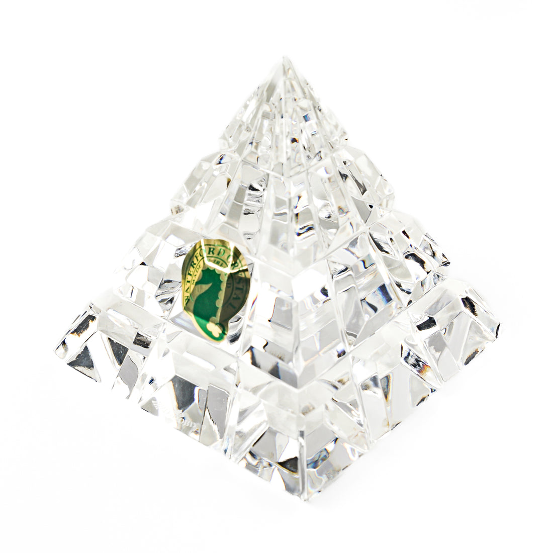 WATERFORD Cut Crystal Pyramid Paperweight