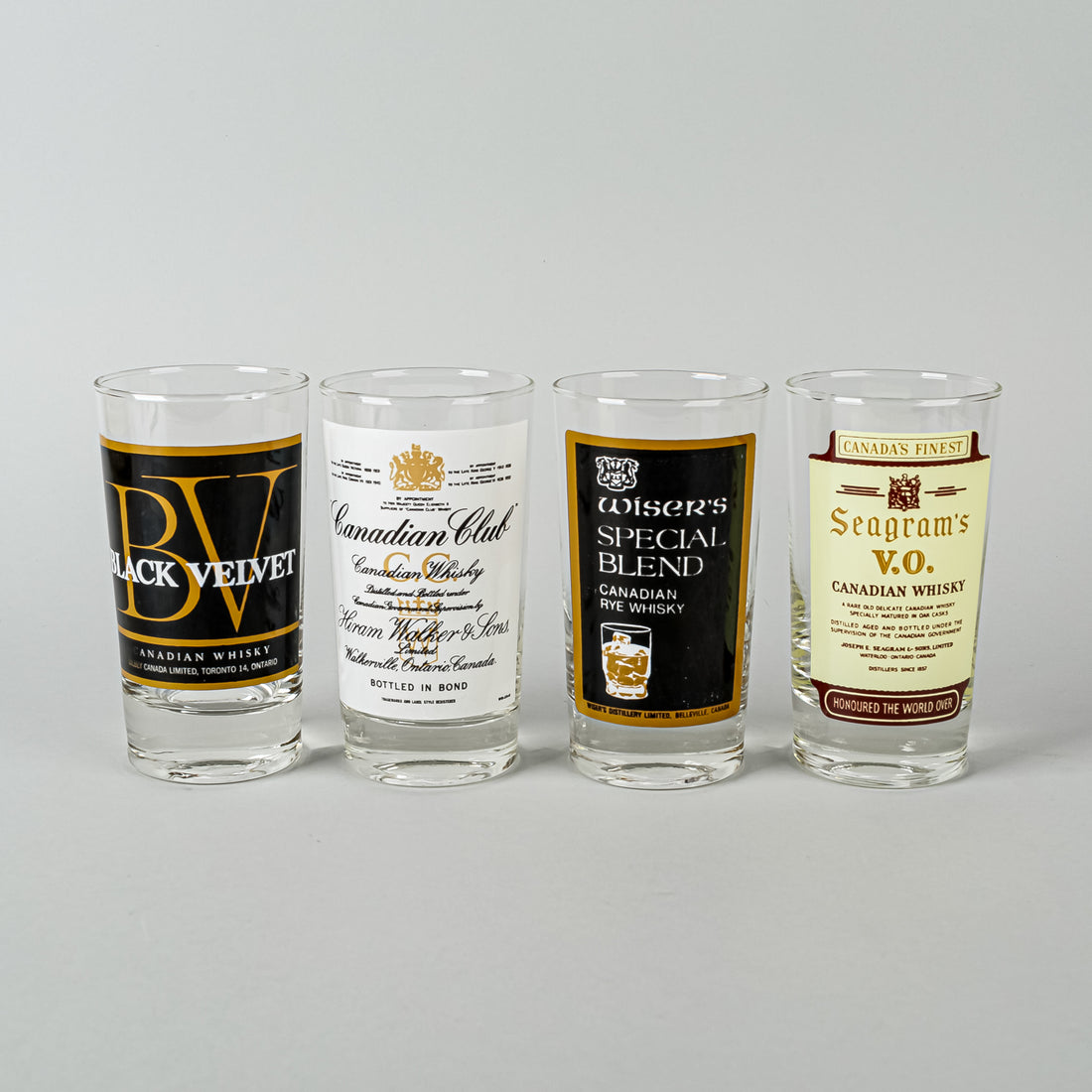 Vintage CGC Canadian Whisky Tumbler Set 4 Pieces