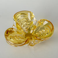CHALET Free From Art Glass Ashtray - Amber