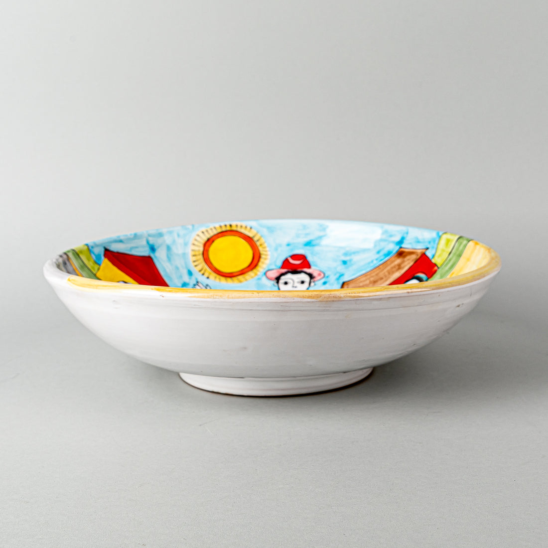 NINO PARRUCCA Hand Painted Ceramic Bowl - Fisherman