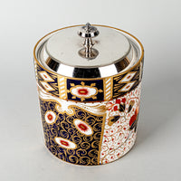 DAVENPORT Imari 6060 Biscuit Barrel With Silverplate Top