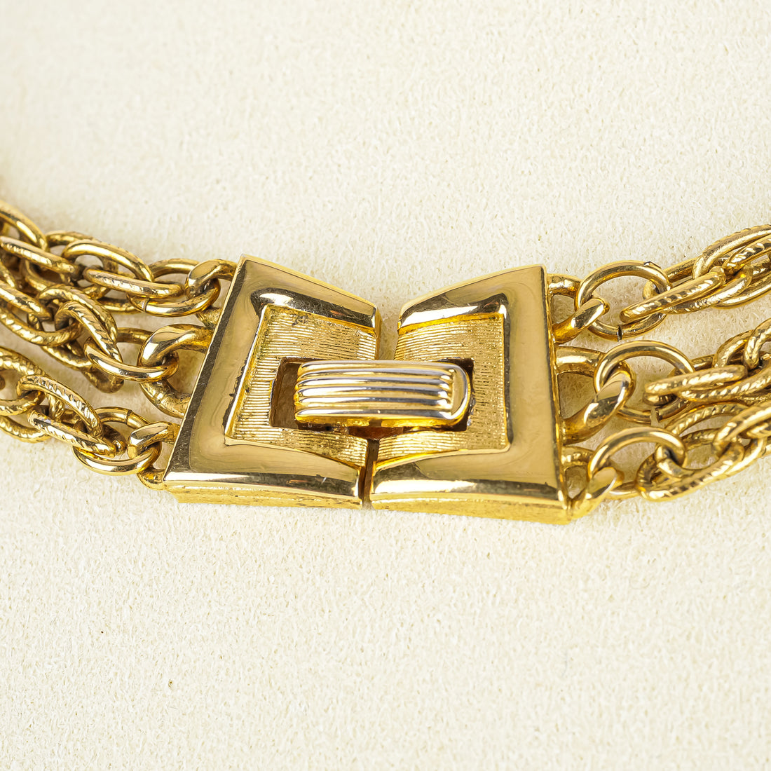 TRIFARI Gold Tone Green Stone Waterfall Necklace