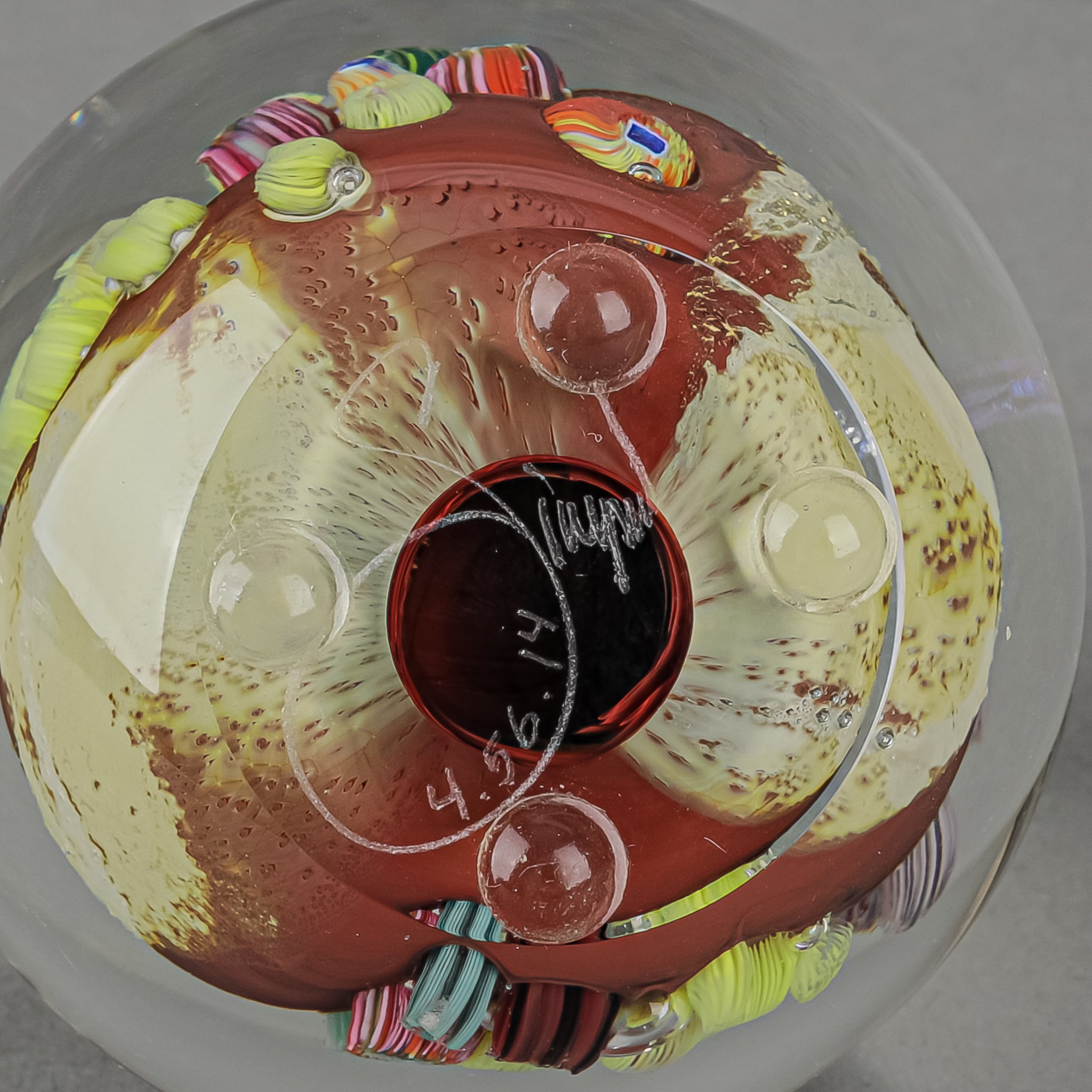 JOSH SIMPSON Planet Art Glass Paperweight - Around The Block