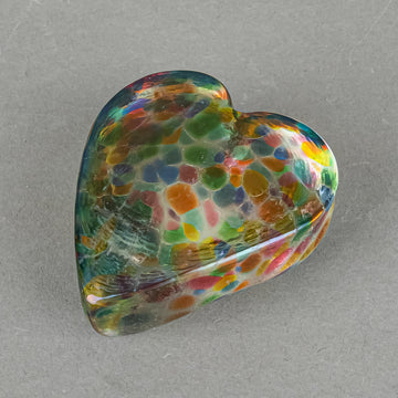 ROBERT HELD ART GLASS Iridescent Heart Paperweight