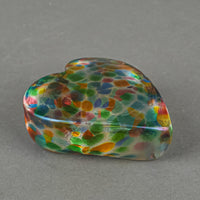 ROBERT HELD ART GLASS Iridescent Heart Paperweight
