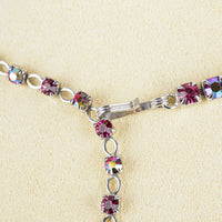 SHERMAN Necklace And Clips Set - Fuchsia Rhinestone