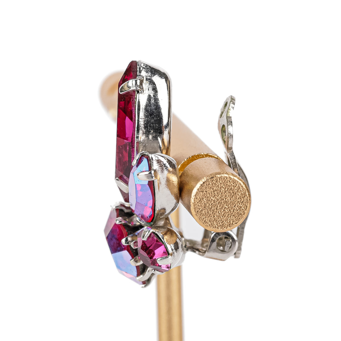 SHERMAN Necklace And Clips Set - Fuchsia Rhinestone