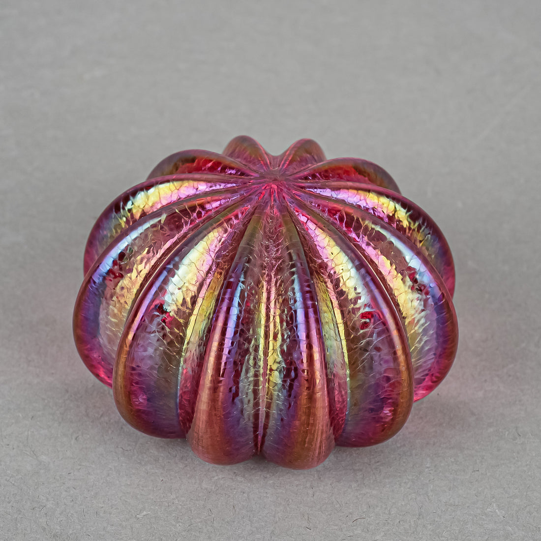 ROBERT HELD ART GLASS Iridescent Sea Urchin Paperweight