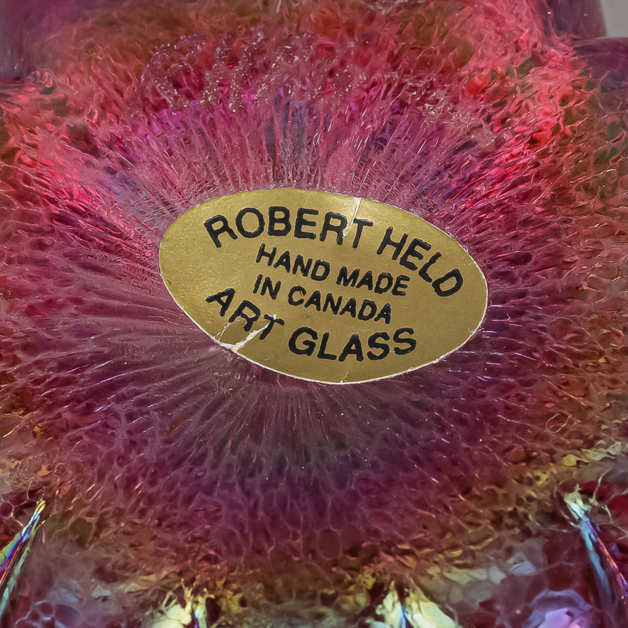 ROBERT HELD ART GLASS Iridescent Sea Urchin Paperweight