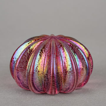 ROBERT HELD ART GLASS Iridescent Sea Urchin Paperweight