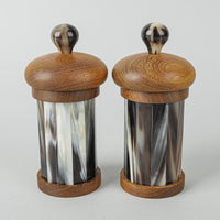 LORENZI MILANO Zebu Horn And Iroko Wood Salt And Pepper Mills