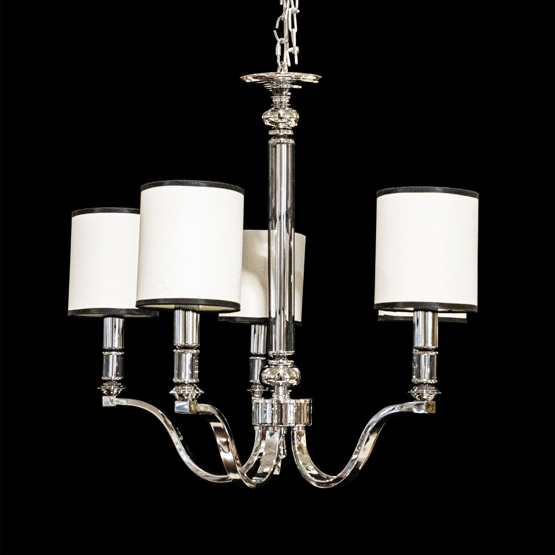 BEL AIR Polished Nickel Fixture With Shades