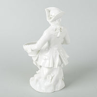 MEISSEN Figurines Man & Woman Sitting Holding Baskets  Set of 2