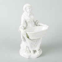 MEISSEN Figurines Man & Woman Sitting Holding Baskets  Set of 2