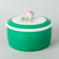 RICHARD GINORI Rose Knob Lidded Trinket Box Green