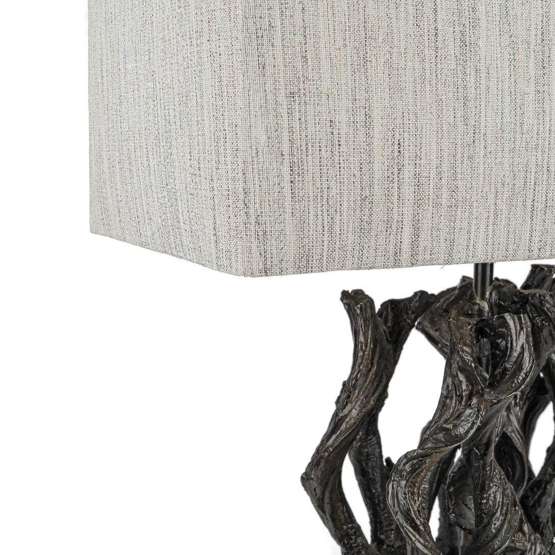 Bronze Finish Composite Brutalist Lamp w/Shade