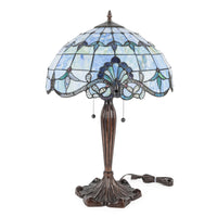 Bronze Finish Cast Metal Tiffany Style Lamp