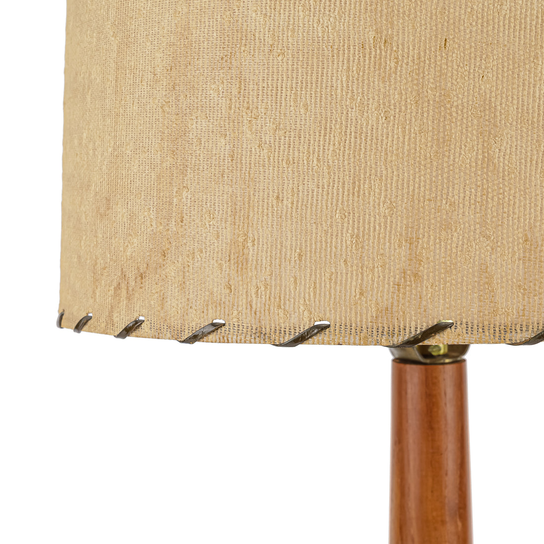 Vintage Turned Teak Lamp w/Shade