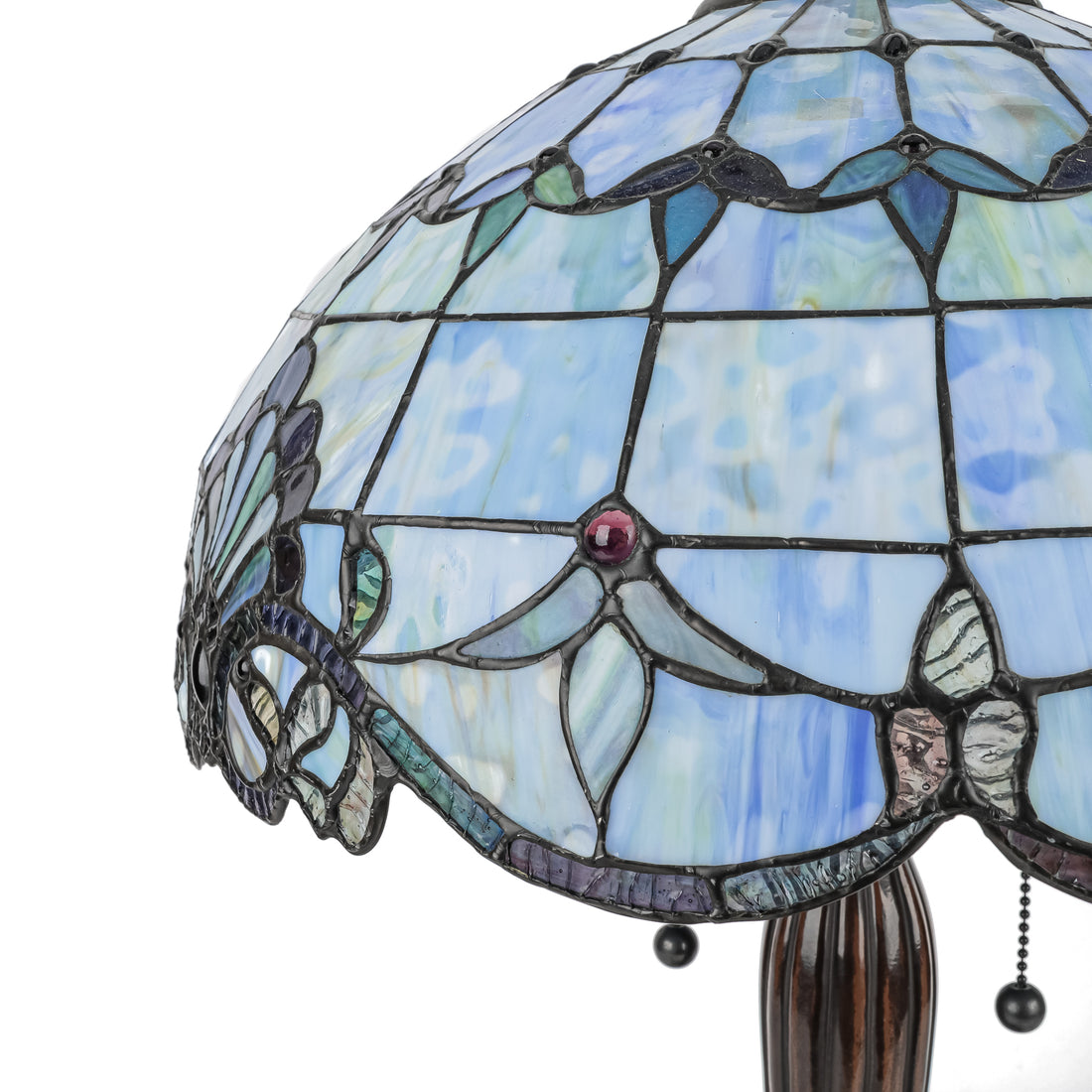 Bronze Finish Cast Metal Tiffany Style Lamp