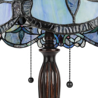 Bronze Finish Cast Metal Tiffany Style Lamp