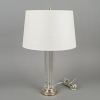 ROBERT ABBEY Glass Rod & Silver Plate Lamps w/Shades Set of 2