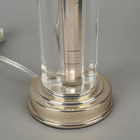 ROBERT ABBEY Glass Rod & Silver Plate Lamps w/Shades Set of 2