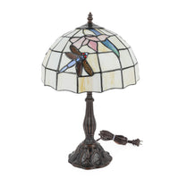 Small Bronze Finish Cast Metal Tiffany Style Lamp