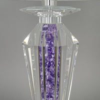 Coloured Crystal Filled Faceted Crystal Lamp w/Shade