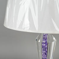 Coloured Crystal Filled Faceted Crystal Lamp w/Shade