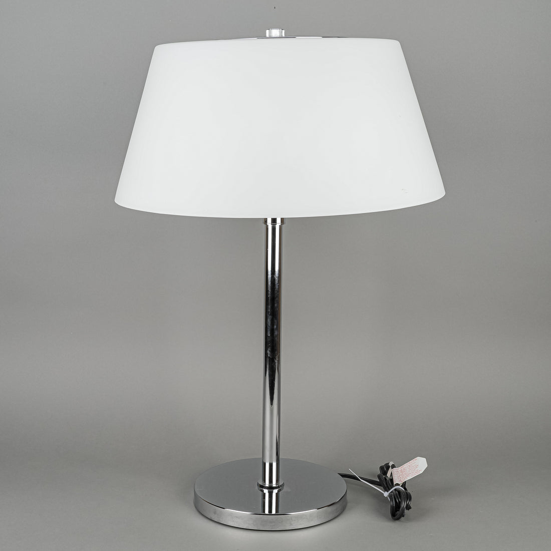 ALICO INDUSTRIES Chrome Lamp w/White Glass Shade