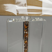 Coloured Crystal Filled Slab Crystal Lamps w/Shades Set of 2