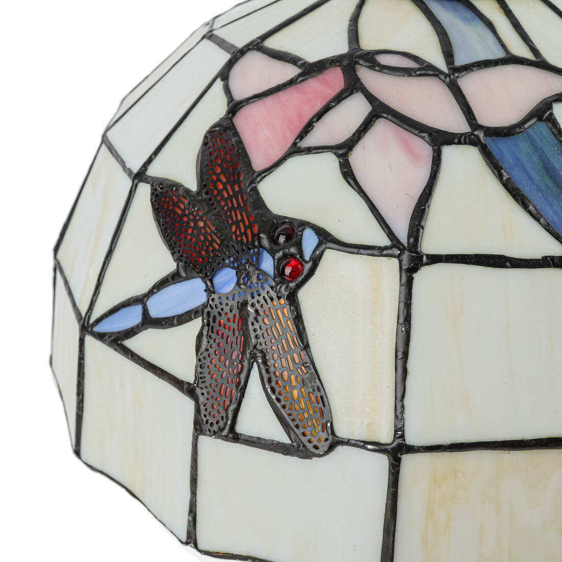 Small Bronze Finish Cast Metal Tiffany Style Lamp