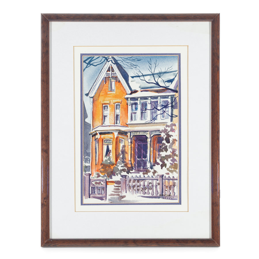 Nell LaMarsh (Canadian 1934-2023) Toronto Victorian Home Watercolour on paper