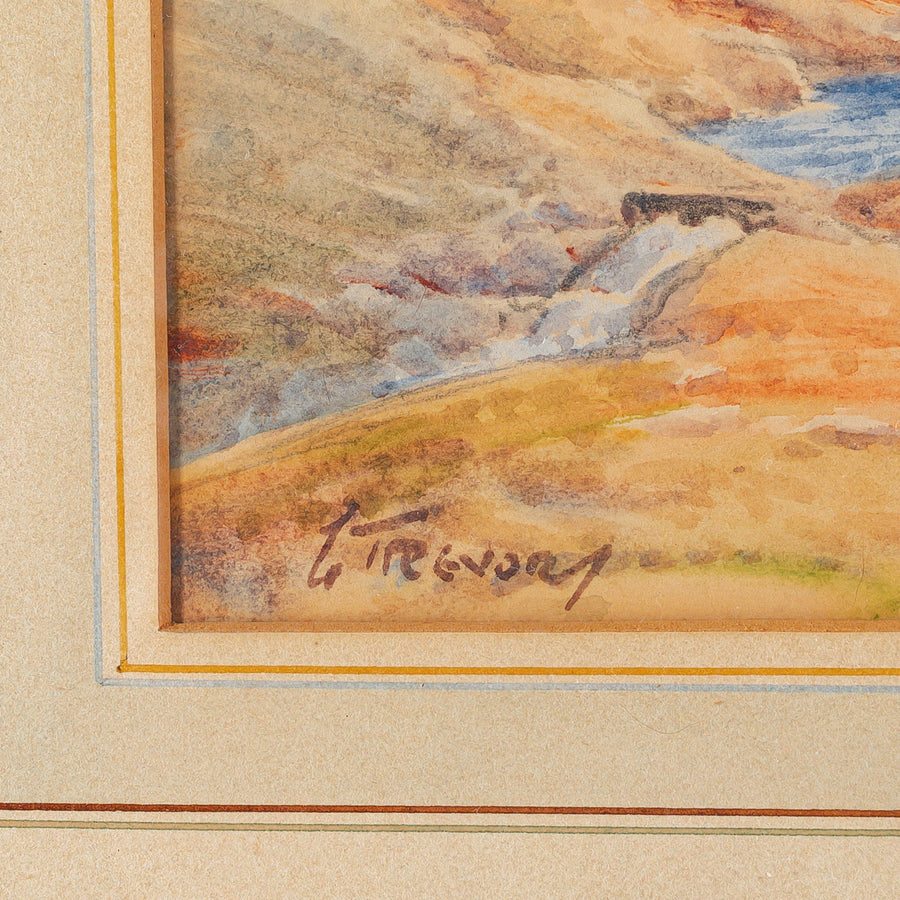 G. Trevor - Landscape "English Lakes" Watercolour On Paper