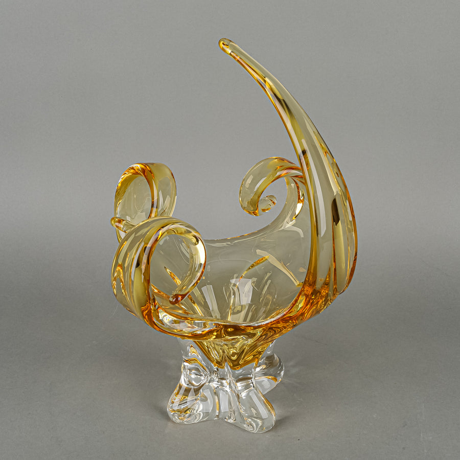CHALET Free Form Art Glass Basket