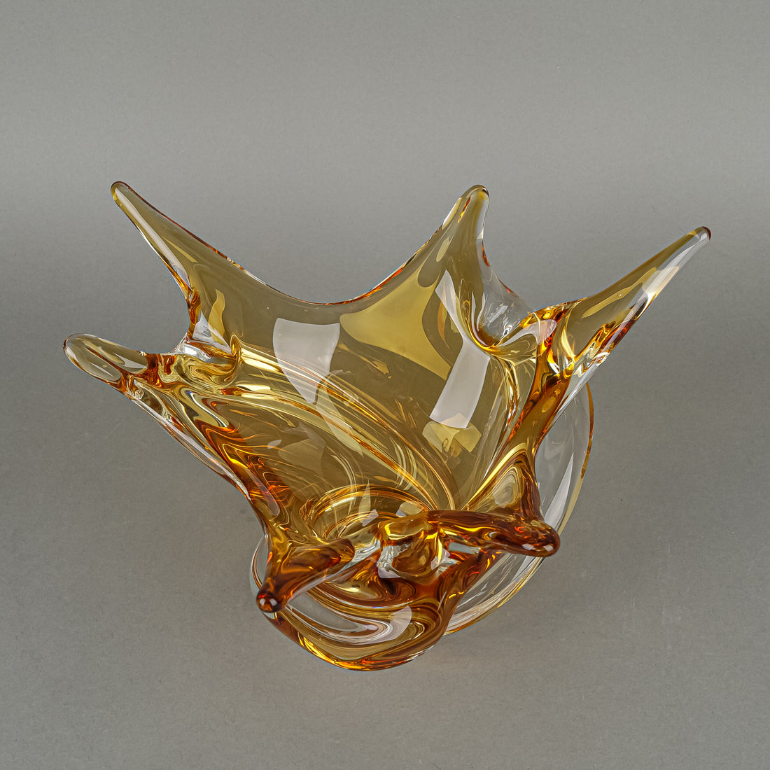 CHALET Free Form Art Glass Ashtray