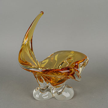 CHALET Free Form Art Glass Ashtray