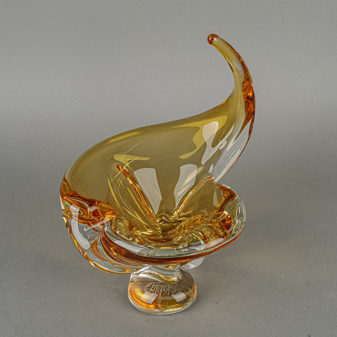 CHALET Free Form Art Glass Ashtray