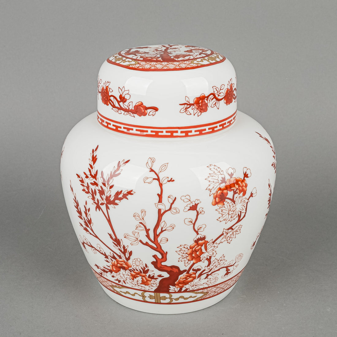 COALPORT Indian Tree Coral Lidded Ginger Jar