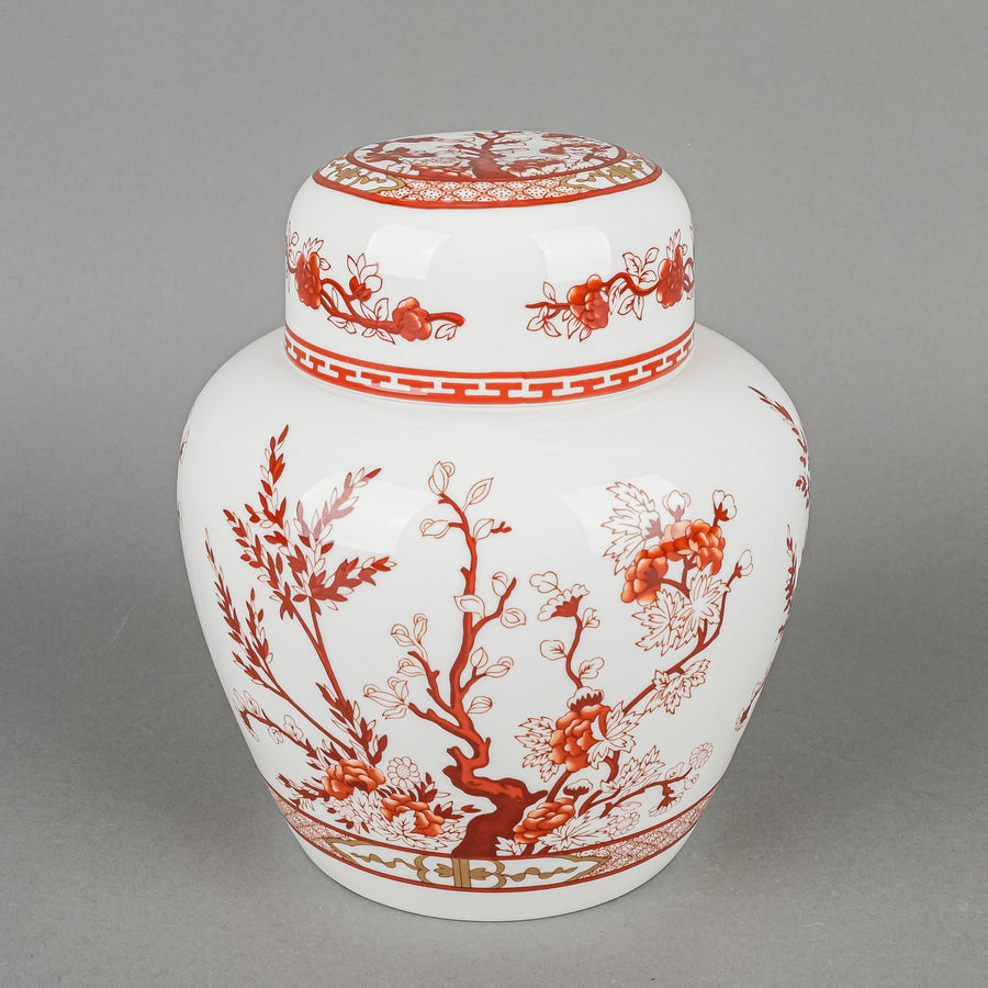 COALPORT Indian Tree Coral Lidded Ginger Jar