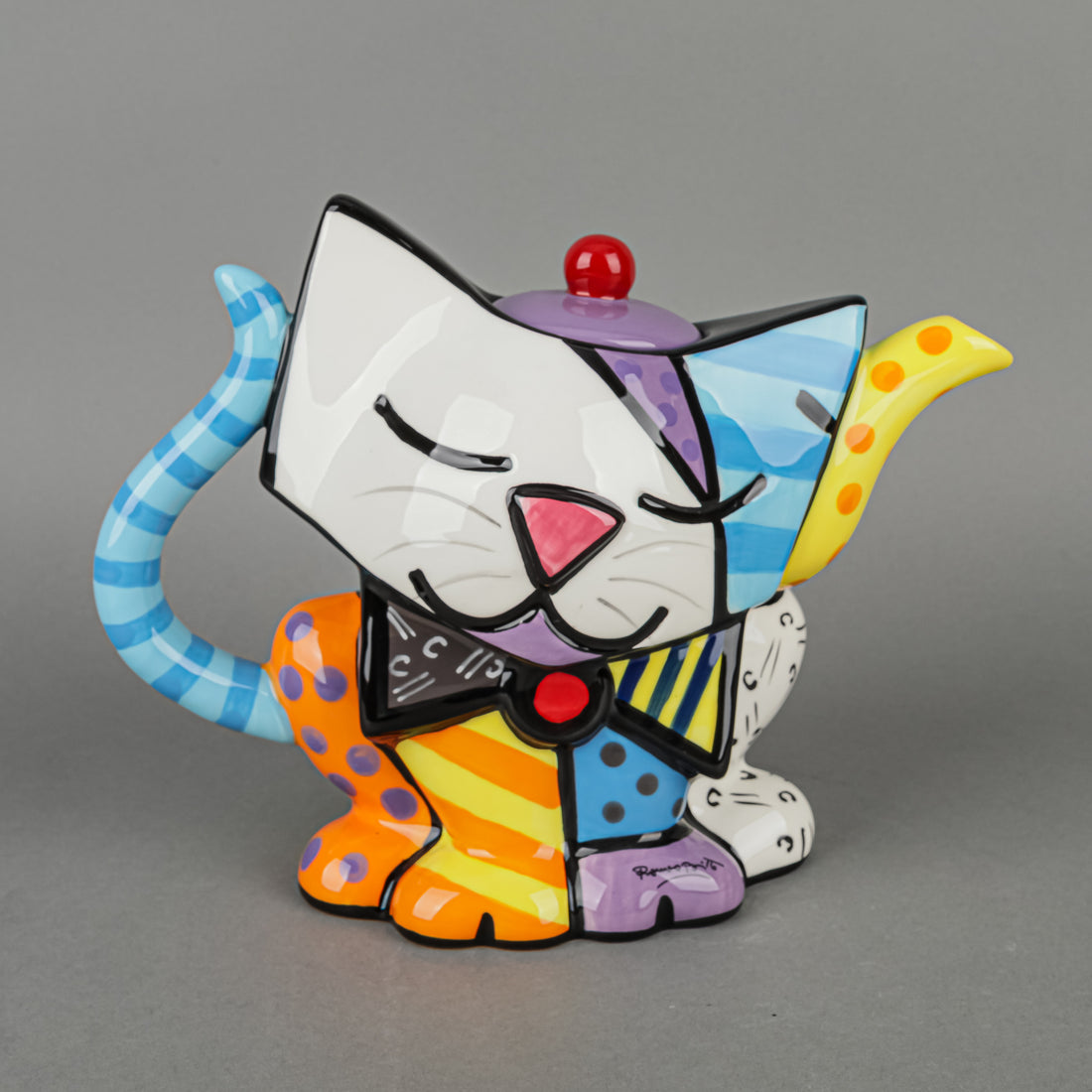 GIFTCRAFT ROMEO BRITTO Happy Cat Teapot With Lid 14072
