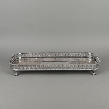 VINERS Sheffield Reproduction Silverplate Footed Gallery Tray