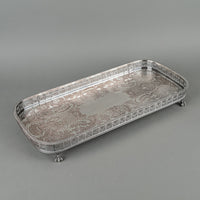 VINERS Sheffield Reproduction Silverplate Footed Gallery Tray